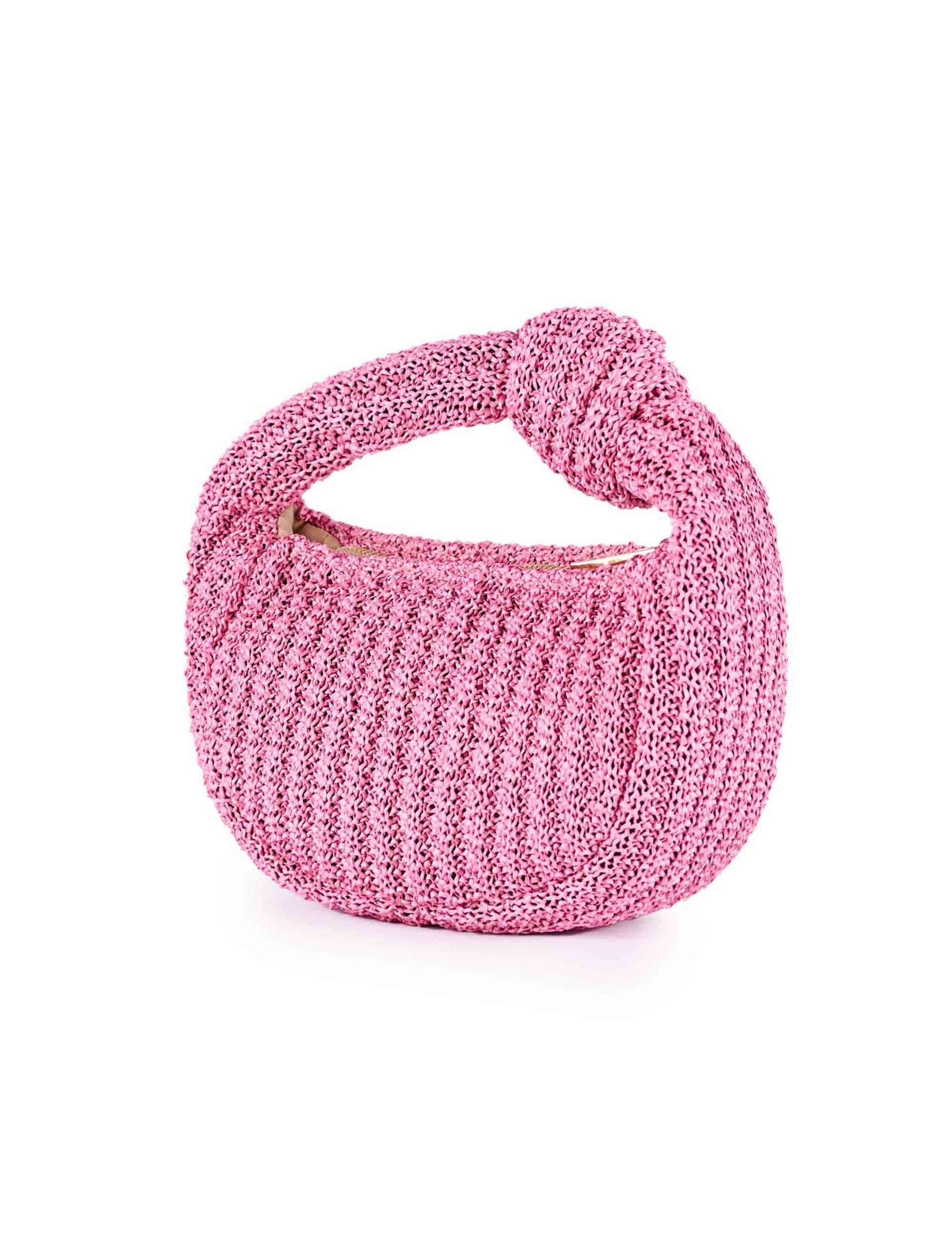 Borse a mano donna in rafia crochet rosa
