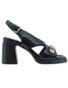 Sandali donna in pelle nera con tacco alto Donna EB1301X 001
