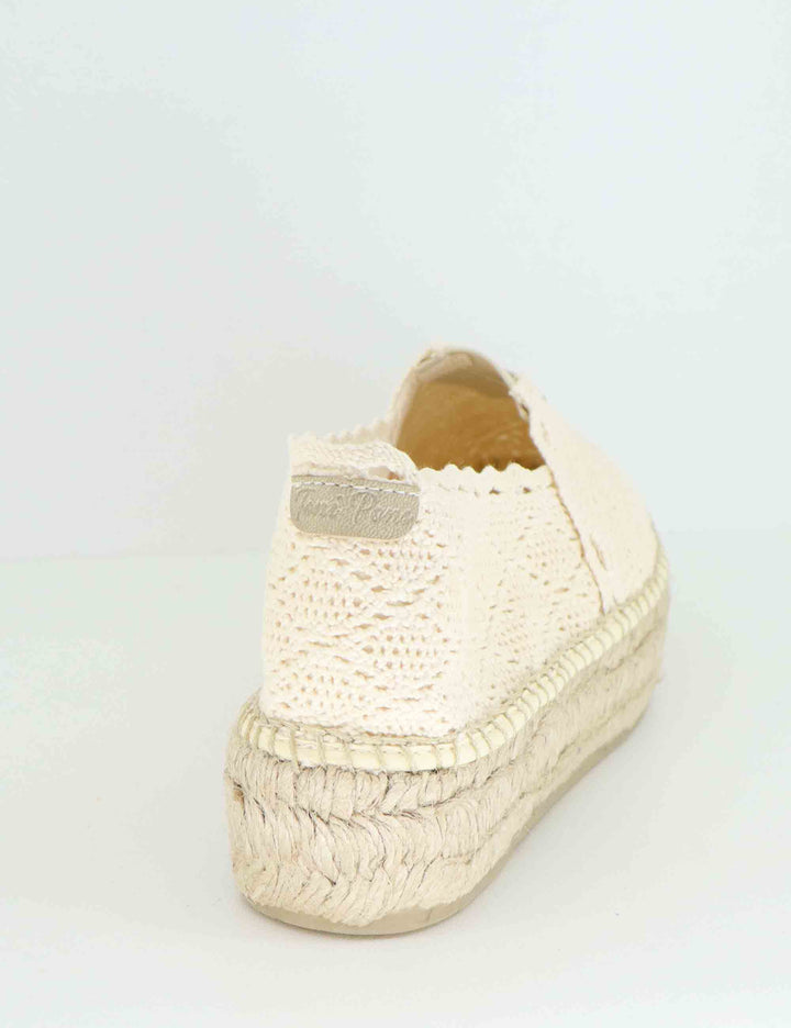 Mocassini donna espadrillas in tessuto off white Aitana Cru Toni Pons 