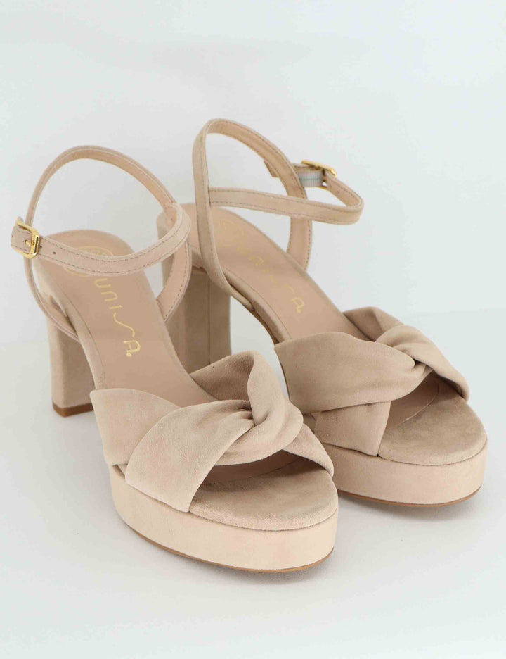 Sandali donna in camoscio nude tacco alto e plateau ONOA KS_SKIN Unisa 