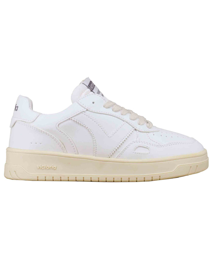 Sneakers uomo Seul in effetto pelle bianca con dettagli traforati e logo in tinta 1257100U 20 Blanco Victoria 