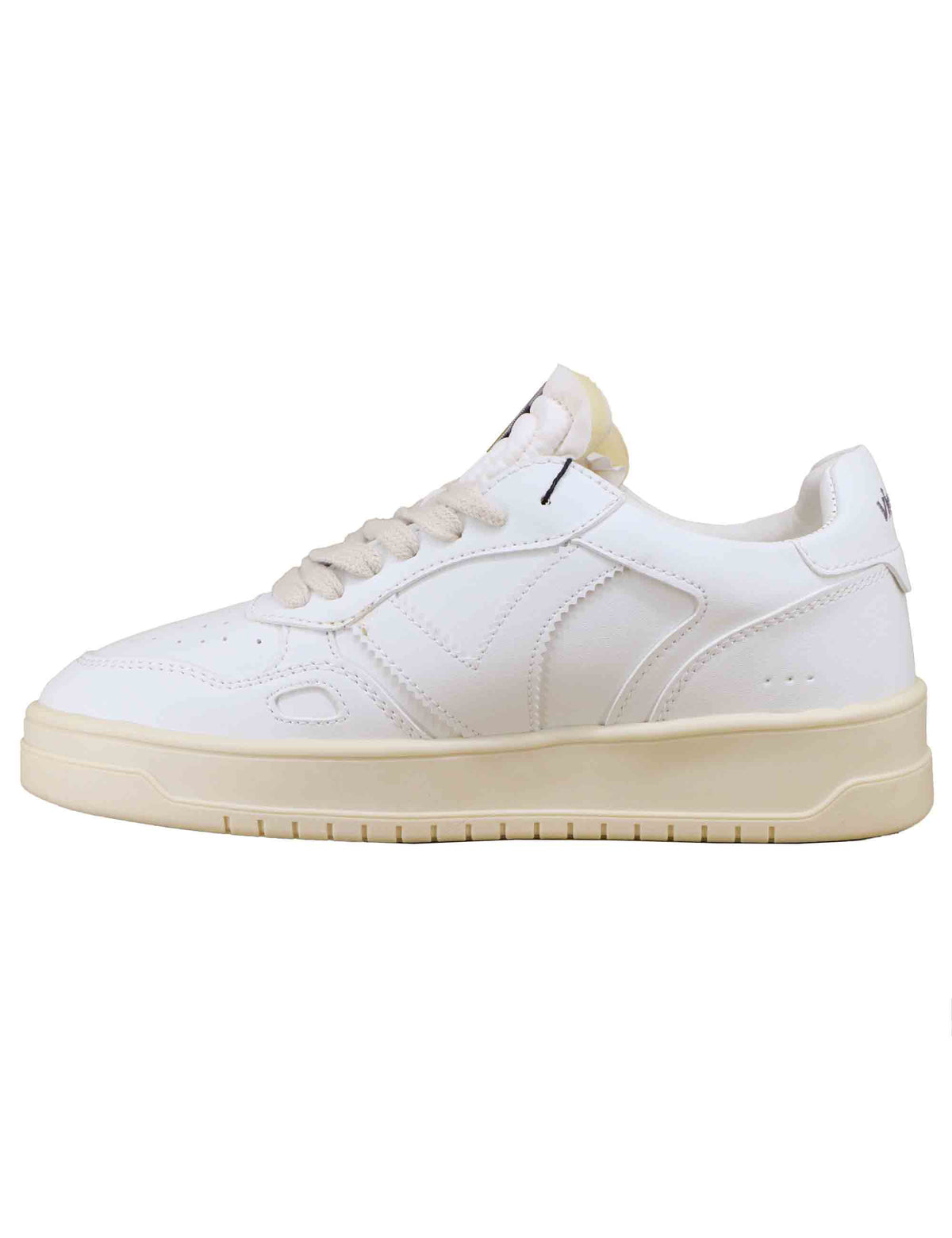 Sneakers uomo Seul in effetto pelle bianca con dettagli traforati e logo in tinta 1257100U 20 Blanco Victoria 