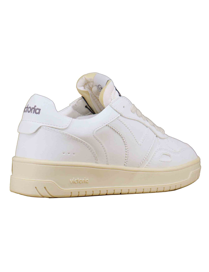 Sneakers uomo Seul in effetto pelle bianca con dettagli traforati e logo in tinta 1257100U 20 Blanco Victoria 