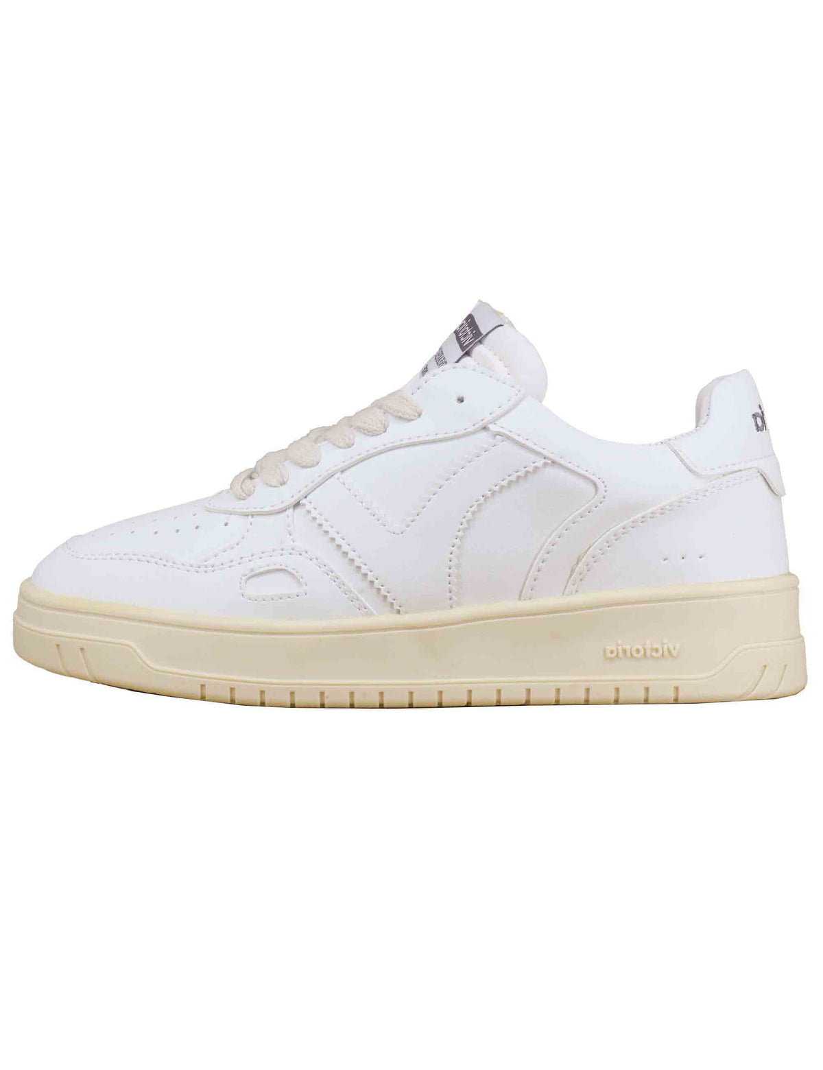 Sneakers uomo Seul in effetto pelle bianca con dettagli traforati e logo in tinta 1257100U 20 Blanco Victoria 