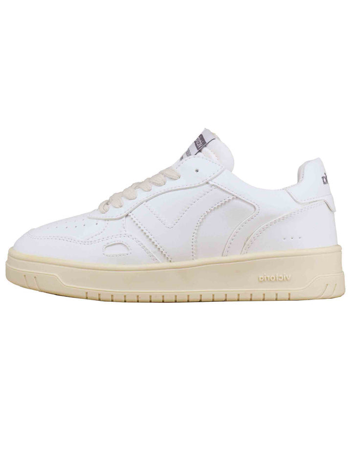 Sneakers uomo Seul in effetto pelle bianca con dettagli traforati e logo in tinta 1257100U 20 Blanco Victoria 