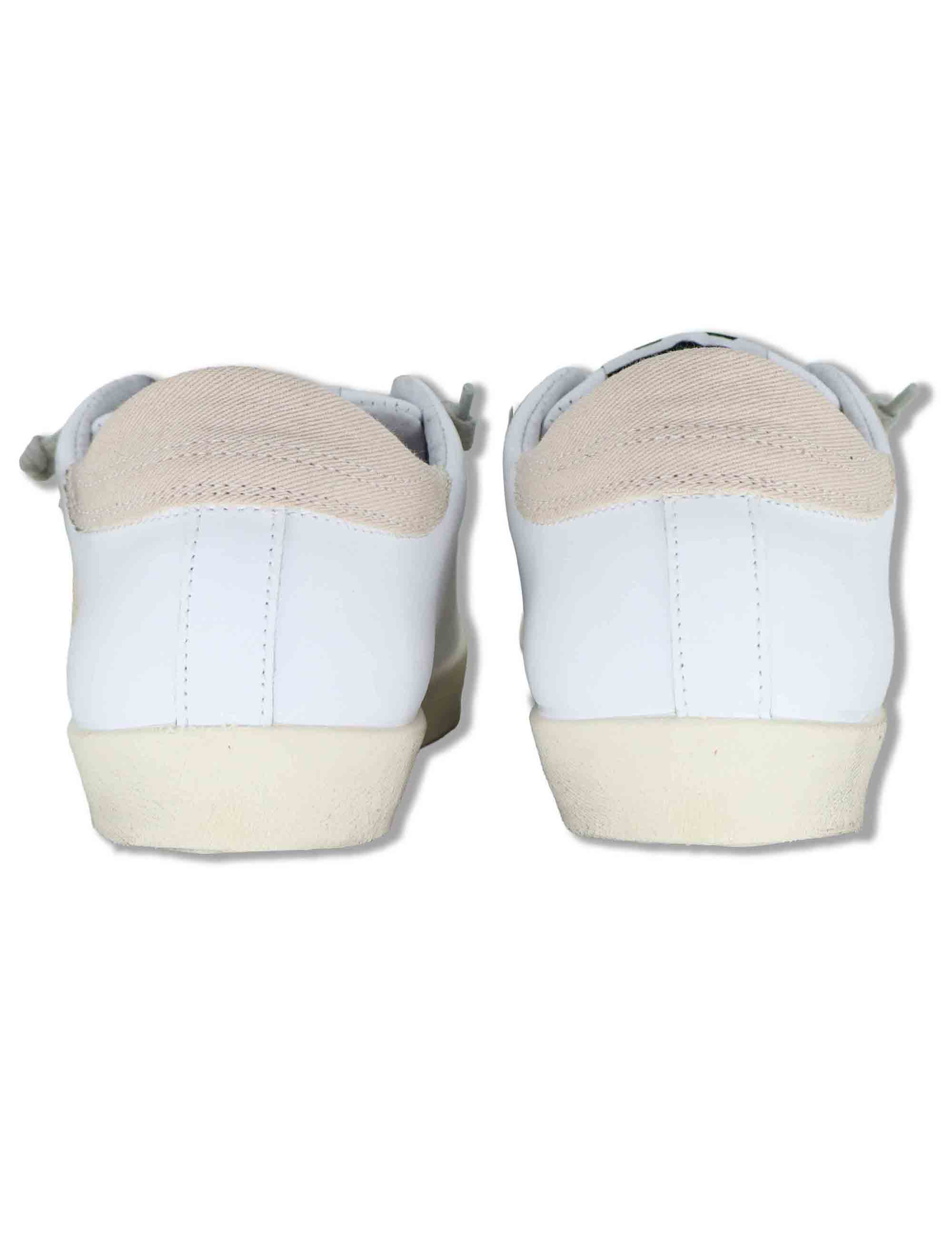Sneakers donna Prime in pelle bianca e off white con stelle 2SD5092 126 2Star 