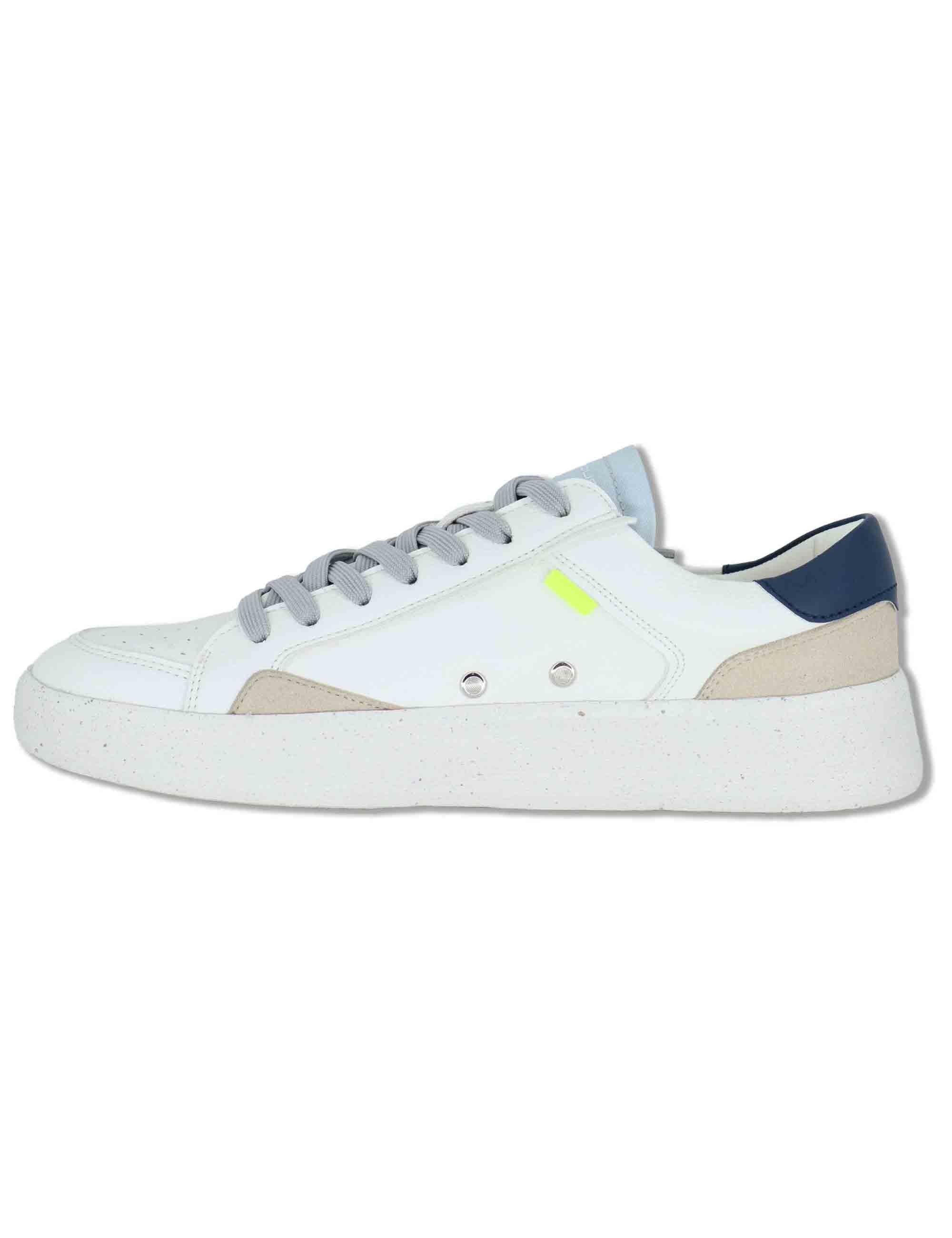 Sneakers uomo Brixton in pelle bianca con suola alta in gomma eco-light 14323 T4748AM Ambitious 