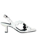 Women's White Leather Onami Slingback High Heels 625Z10VK 02-BLANCO