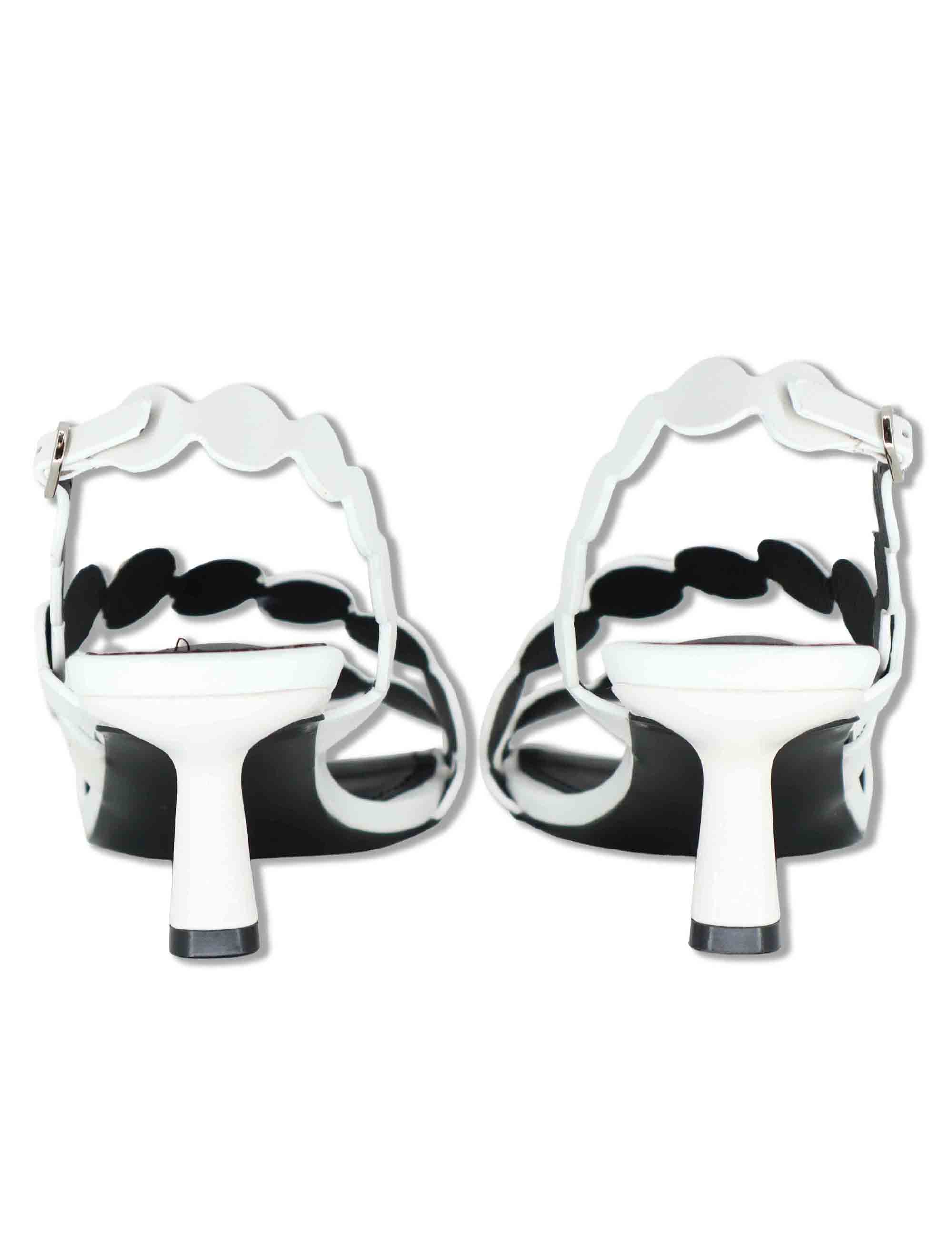 Sandali donna slingback in pelle bianco con tacco alto Onami 625Z10VK 02-BLANCO Bibi Lou 