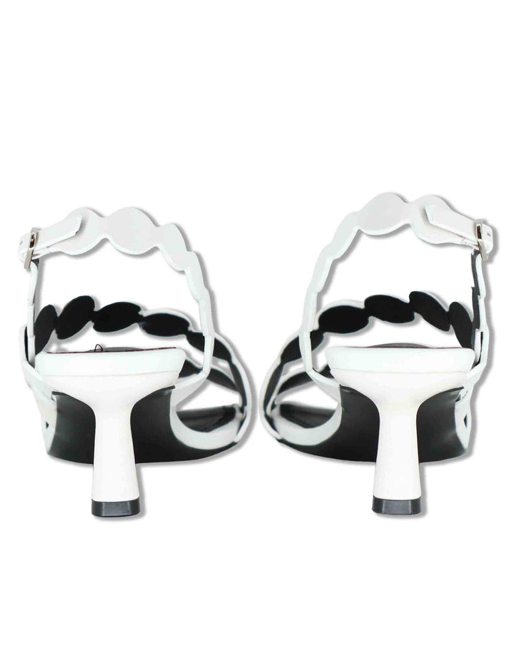 Sandali donna slingback in pelle bianco con tacco alto Onami 625Z10VK 02-BLANCO Bibi Lou 