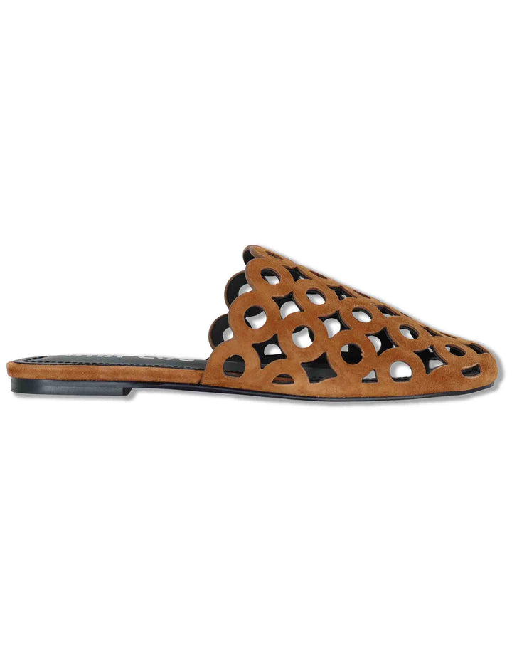 Sabot donna in camoscio cuoio forato tacco basso Oribu 629Z30VK 92-CUERO Bibi Lou 
