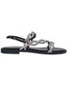 Sandali flat Illion in pelle e strass argento Donna 888Z00HG 09-PLOMO