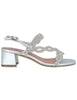 Women's Silver Rhinestone Leather Dill Slingbacks 889Z00HG 01-PLATA