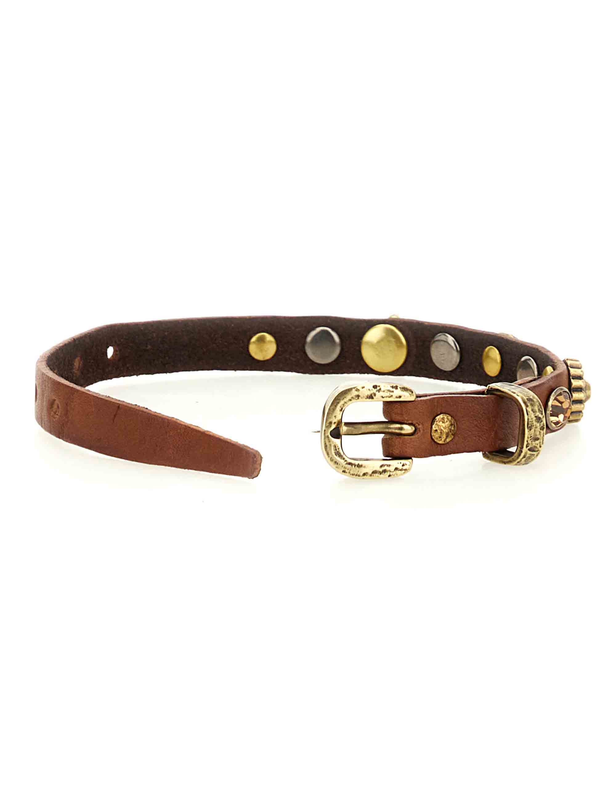 Bracciali donna in pelle cuoio con borchie e fibbe C003390ND X3076 C1502 Campomaggi 