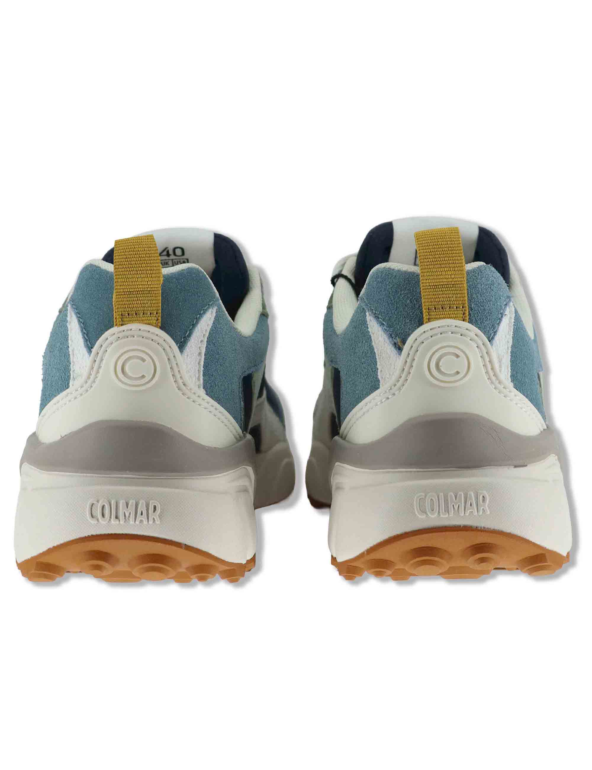 Sneakers uomo in pelle e tessuto blu con suola alta GARNER 023 Colmar 