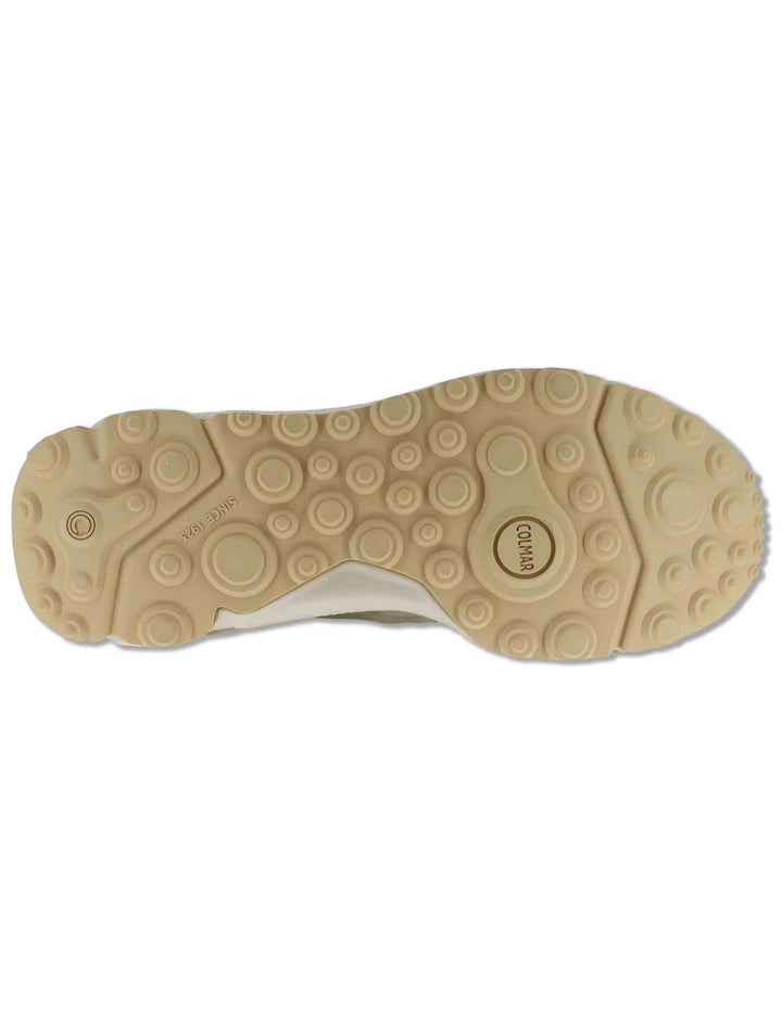 Sneakers uomo in pelle e tessuto off white con suola alta GARNER 025 Colmar 