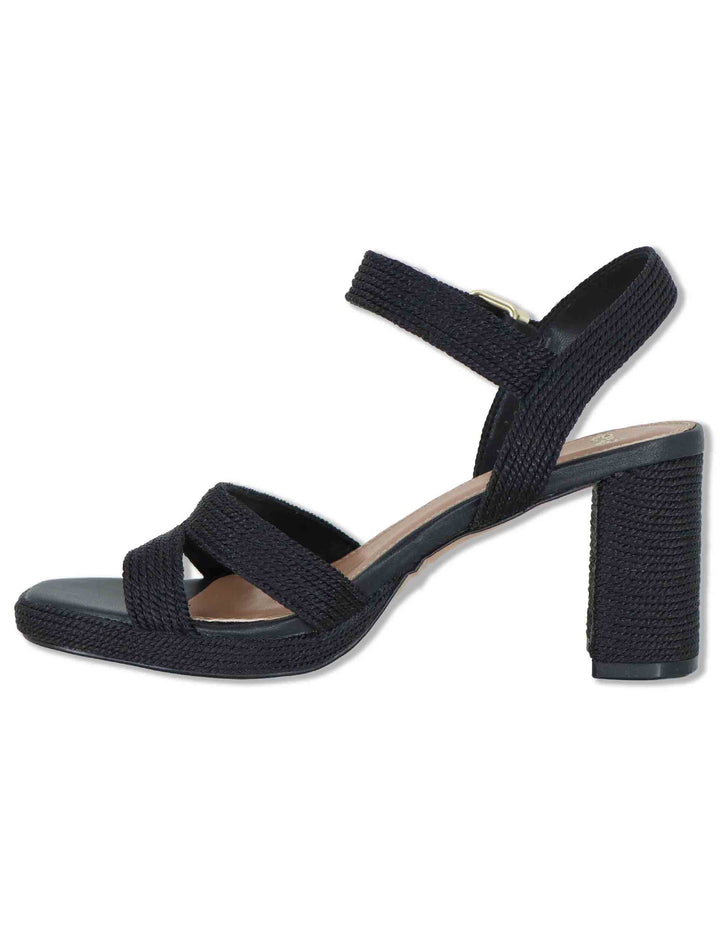 Sandali donna in rafia nera con tacco alto e cinturino alla caviglia LUISA-777 993-01 Exe 