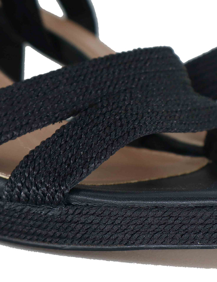 Sandali donna in rafia nera con tacco alto e cinturino alla caviglia LUISA-777 993-01 Exe 