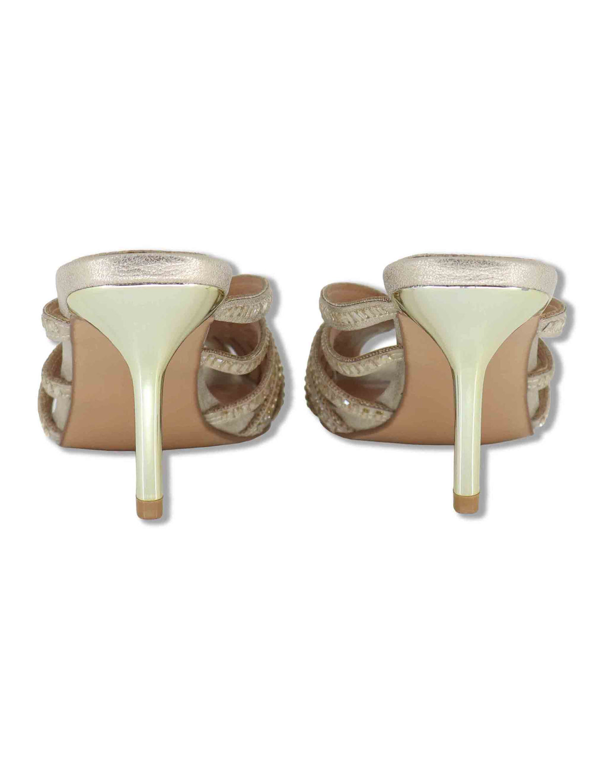 Sandali donna in tessuto e strass oro con tacco alto oro SUSANA-566 5138-04 Exe 