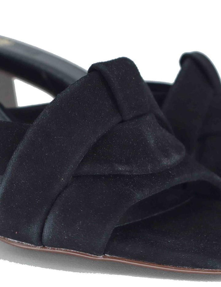 Sandali donna in eco camoscio nero con tacco alto senza cinturini VENETO-576 4004 Exe 