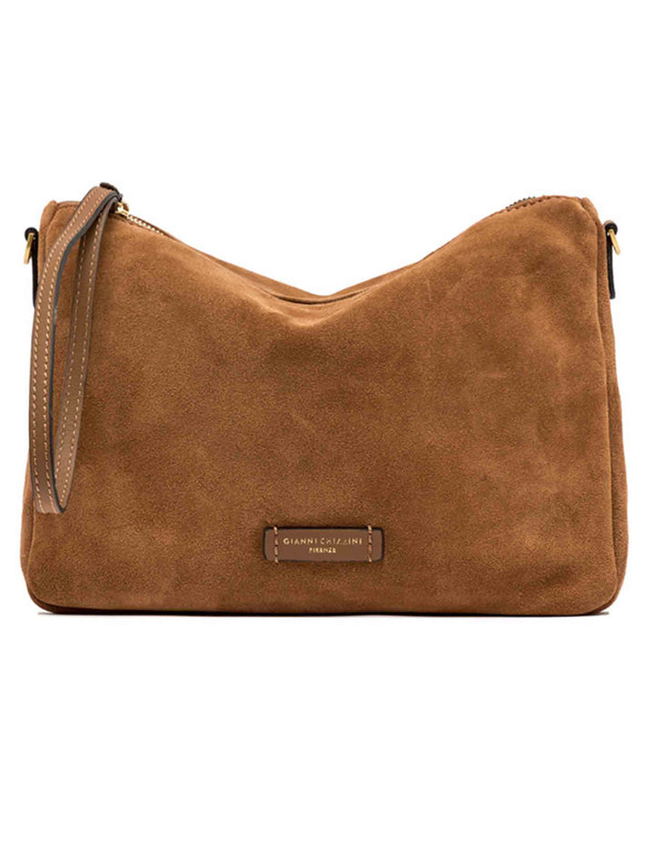 Borse donna Nora Pouch in pelle scamosciata cuoio con polsiera e tracolla BS10225 CM-PL 1478 Gianni Chiarini 