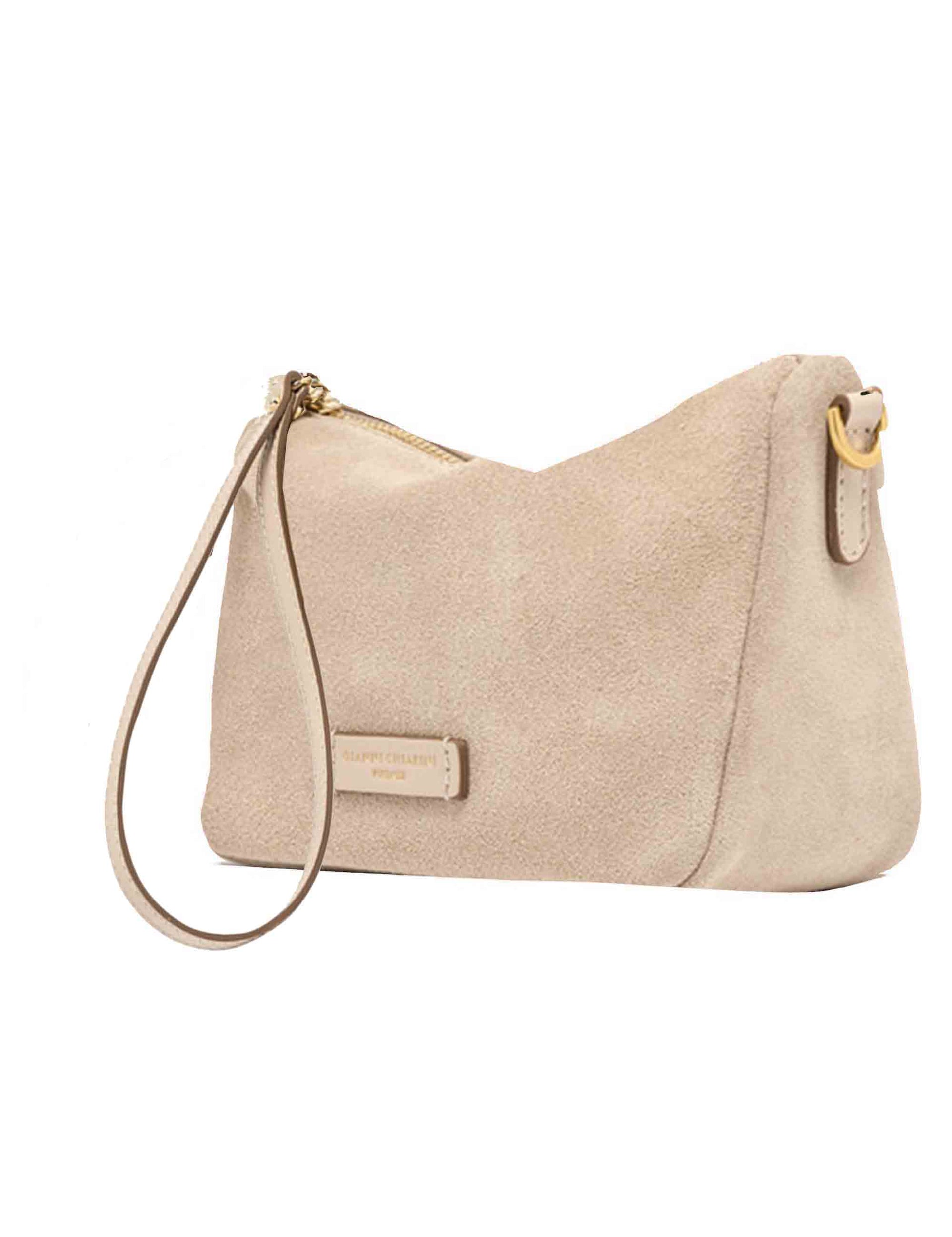 Borse donna Nora Pouch in pelle scamosciata nude con polsiera e tracolla BS10225 CM-PL 9308 Gianni Chiarini 