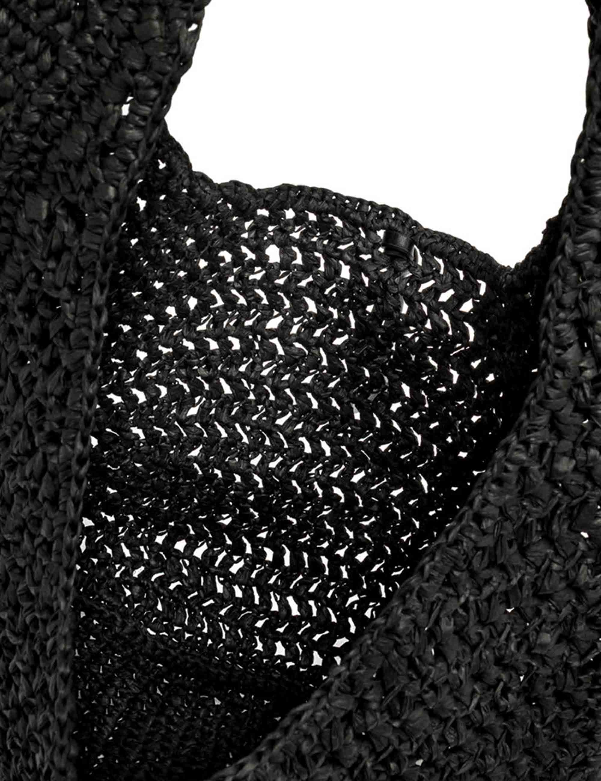 Borse donna Nefeli monospalla in paglia nera con chiusura cordoncino BS11954 COMM STR-CRCH 001 Gianni Chiarini 