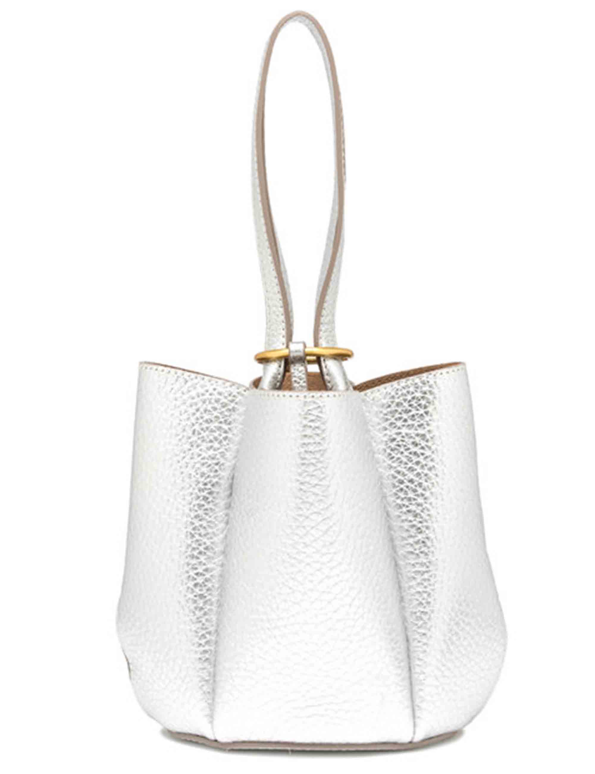 Borse donna Lily Bag in pelle silver con chiusura gioiello e tracolla e manico BS12000 RNGDBL T.U. 14369 Gianni Chiarini 