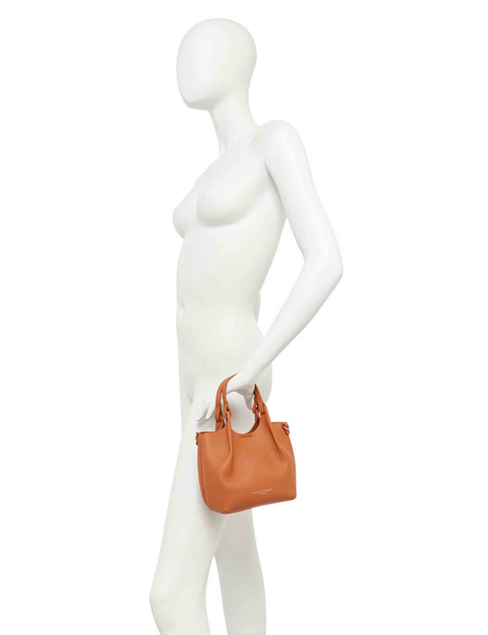 Borse donna Dua in pelle laminato argento con doppio manico e tracolla BS9718 RNGDBL T.U. 14369 Gianni Chiarini 