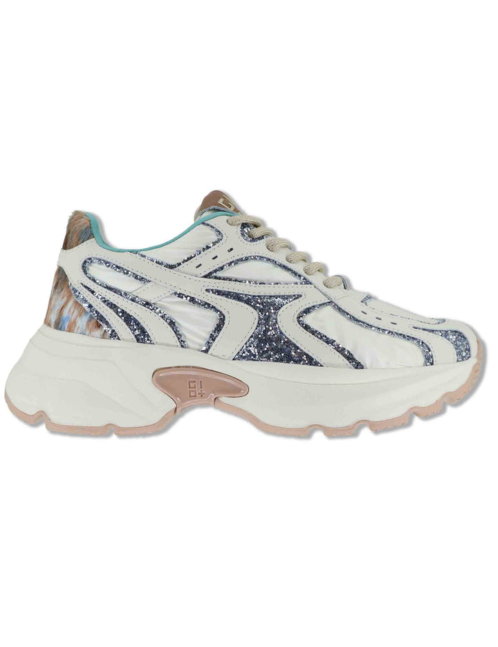 Sneakers donna Chunky in pelle e tessuto bianco con inserti a contrasto DALIA 05 Gio + 