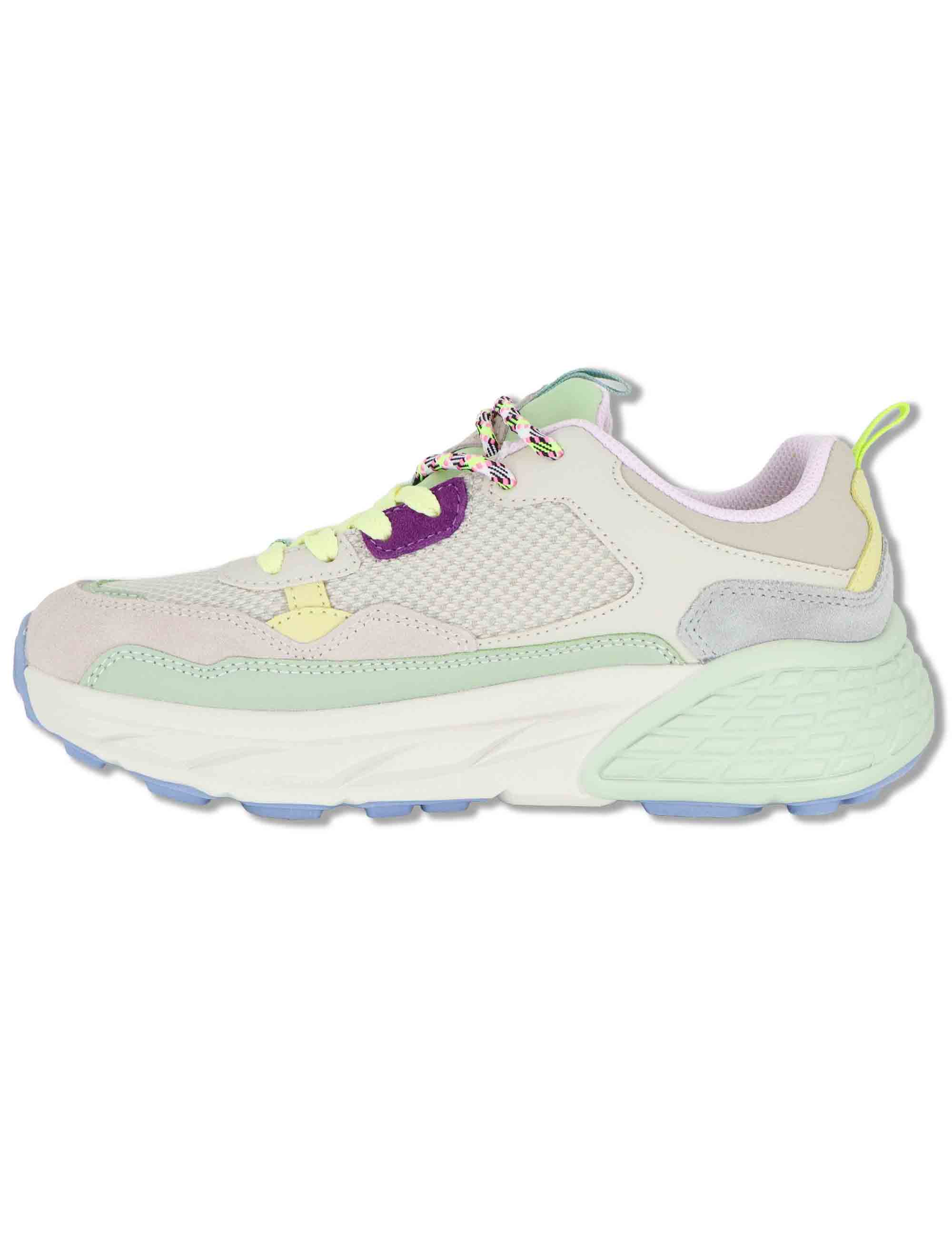 Sneakers donna Groove Mesh in pelle off white con suola alta JL61501A 854 Jeep 