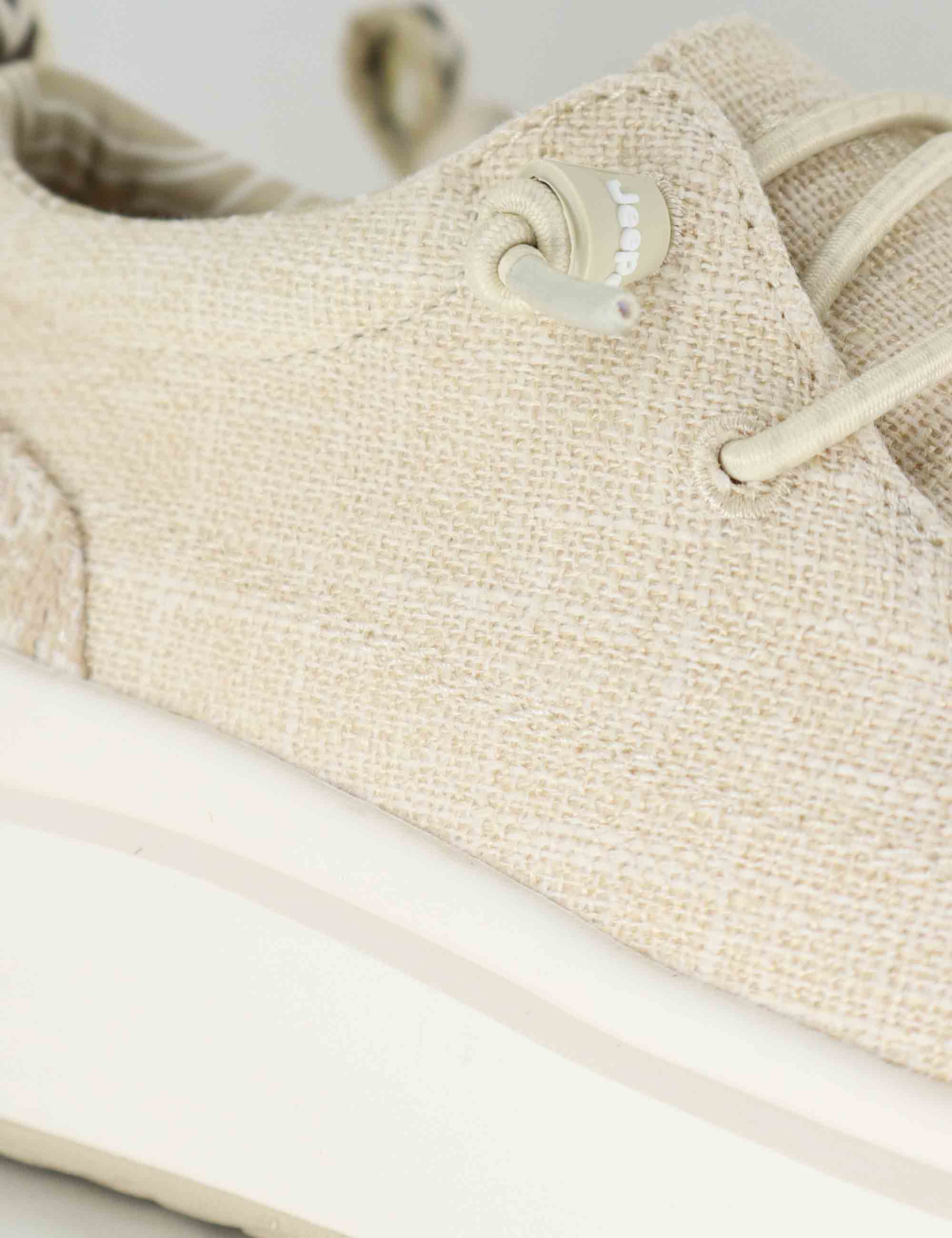 Sneakers donna Nature Wallabee in tessuto beige con lacci elastici JL61530A 023 Jeep 