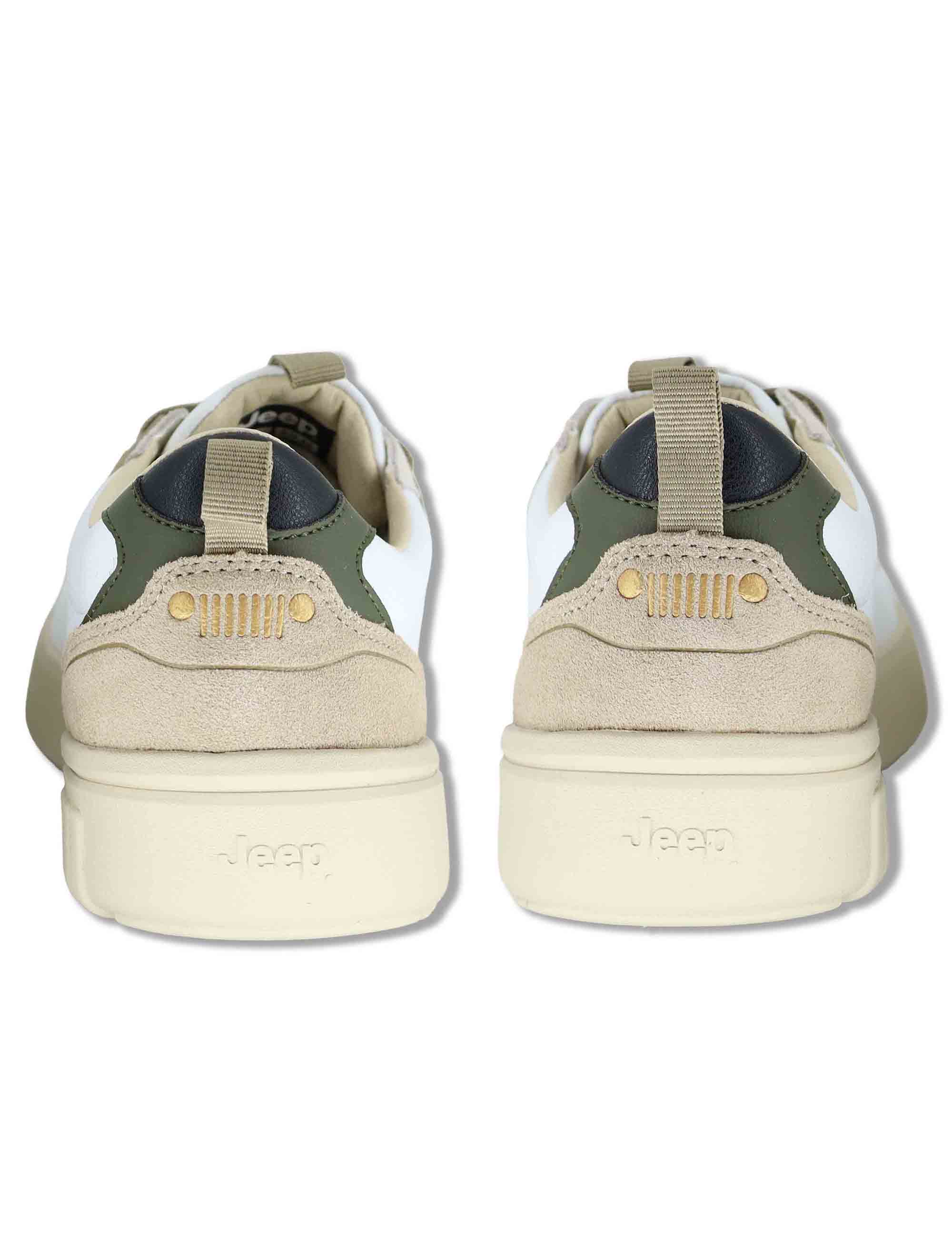 Sneakers uomo Rock White in pelle bianca con suola leggera JM52091A 051 Jeep 