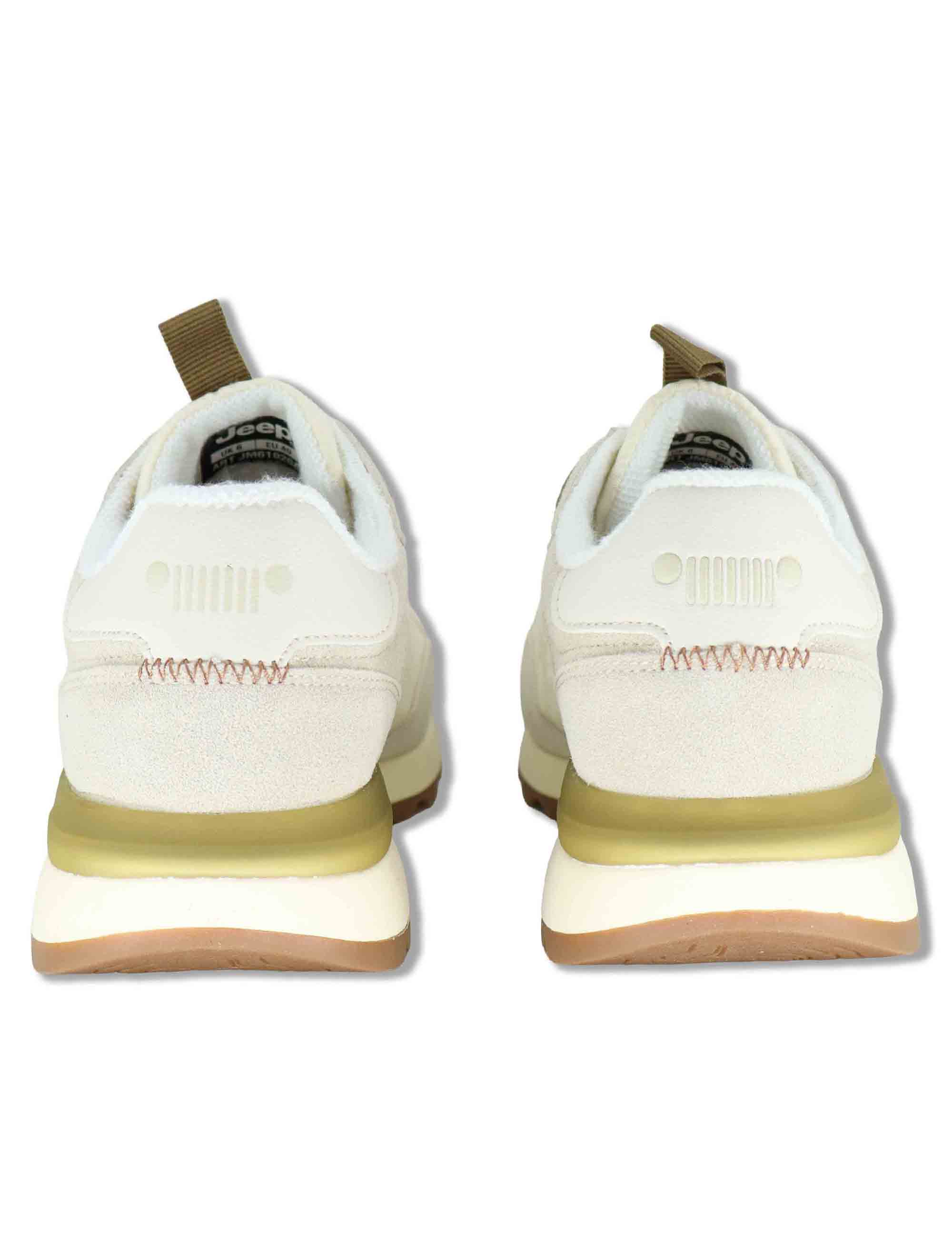Sneakers uomo Jara in pelle e nylon off white con suola leggera JM61020A 098 Jeep 