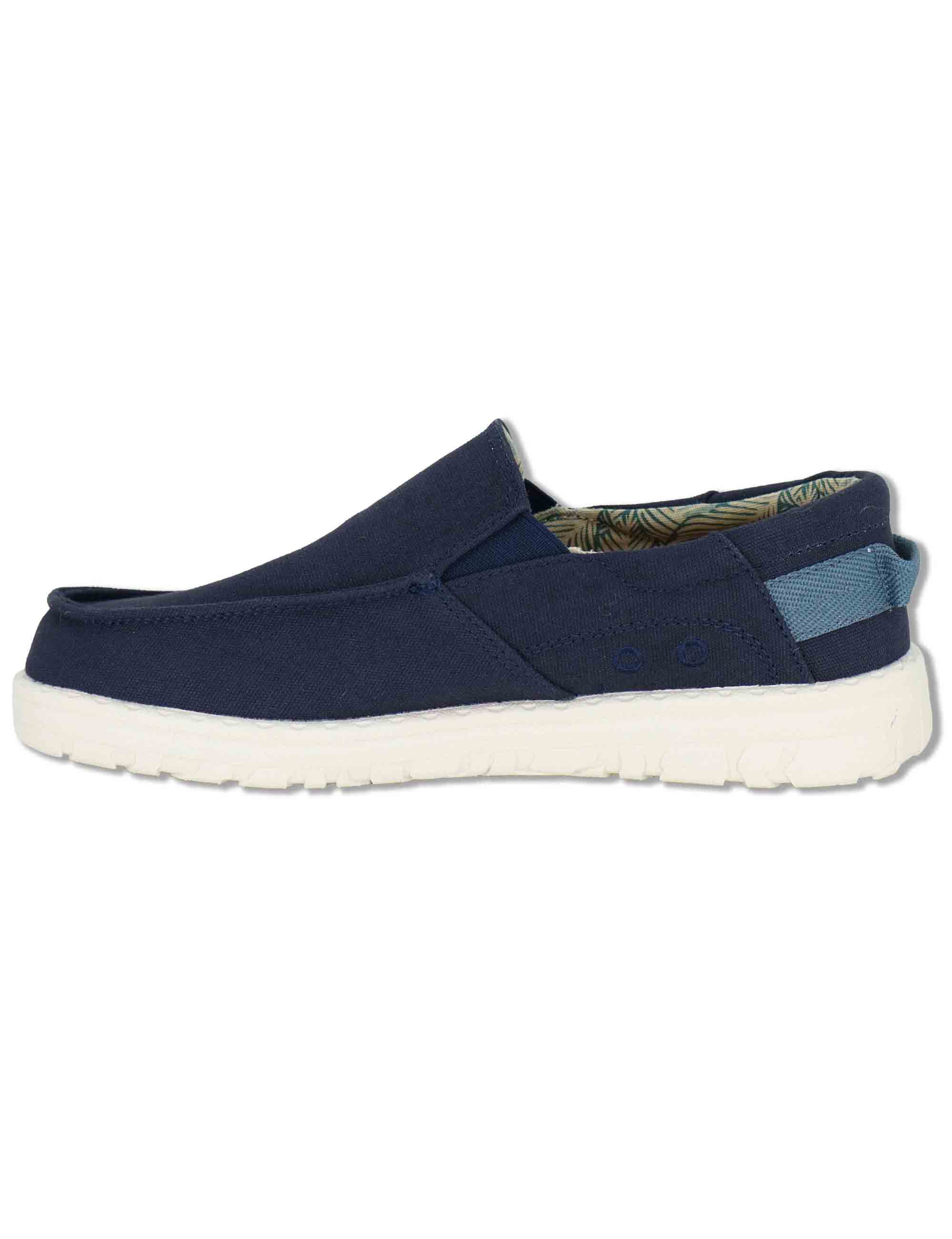 Mocassini uomo Samoa Slip On Cvs in canvas washed riciclato blu JM61112A 017 Jeep 