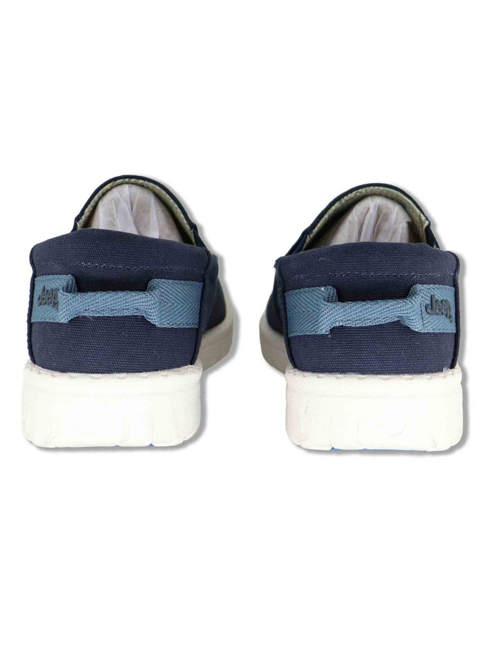 Mocassini uomo Samoa Slip On Cvs in canvas washed riciclato blu JM61112A 017 Jeep 