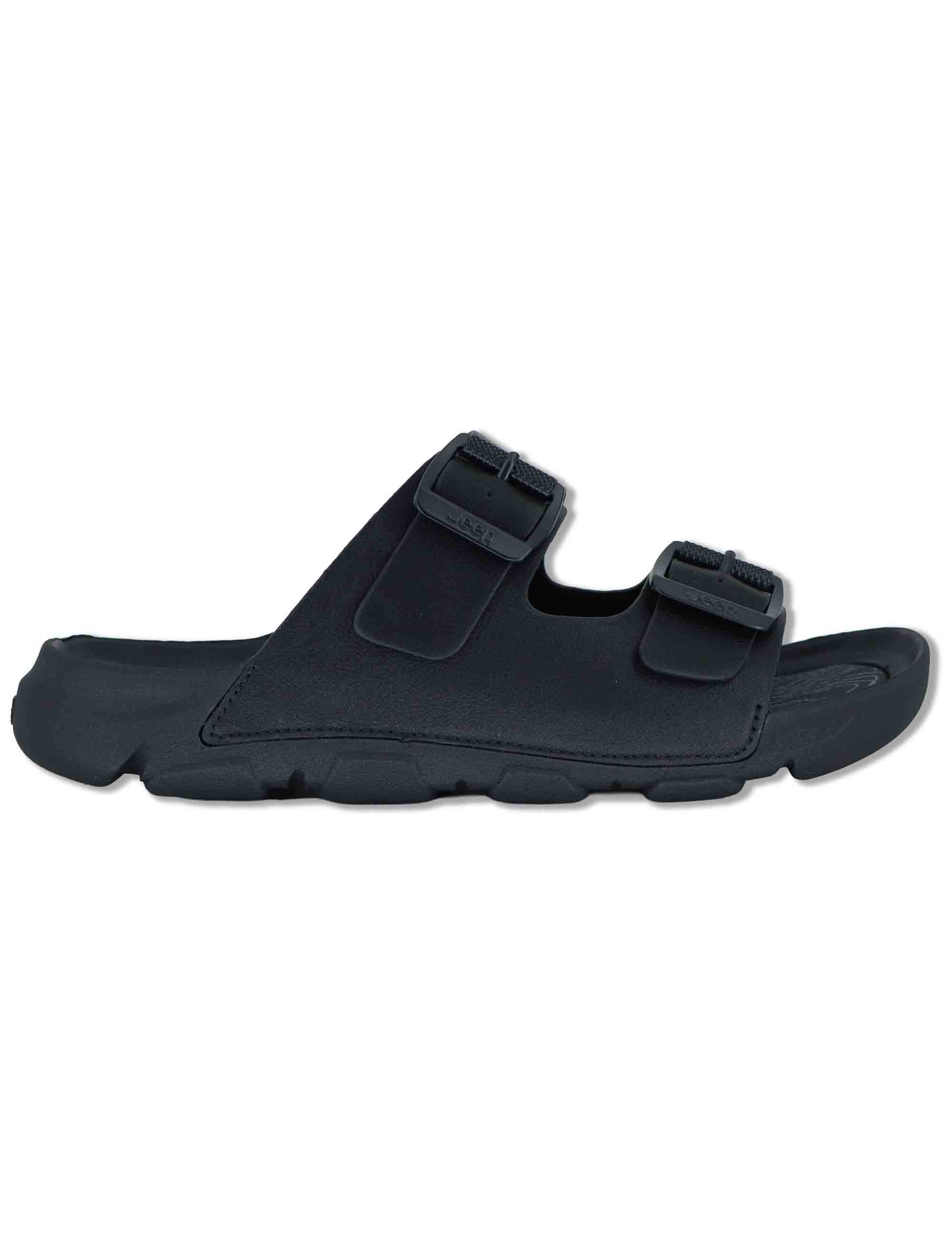 Sandali uomo Daytona in eco pelle nera con doppie fasce regolabili JM61120A 062 Jeep 