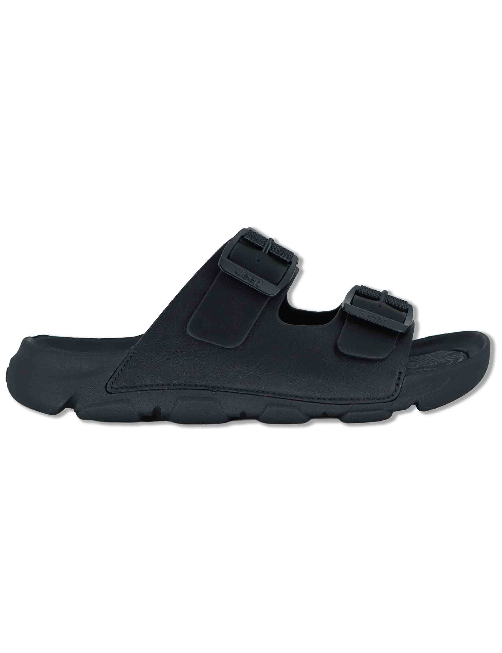 Sandali uomo Daytona in eco pelle nera con doppie fasce regolabili JM61120A 062 Jeep 