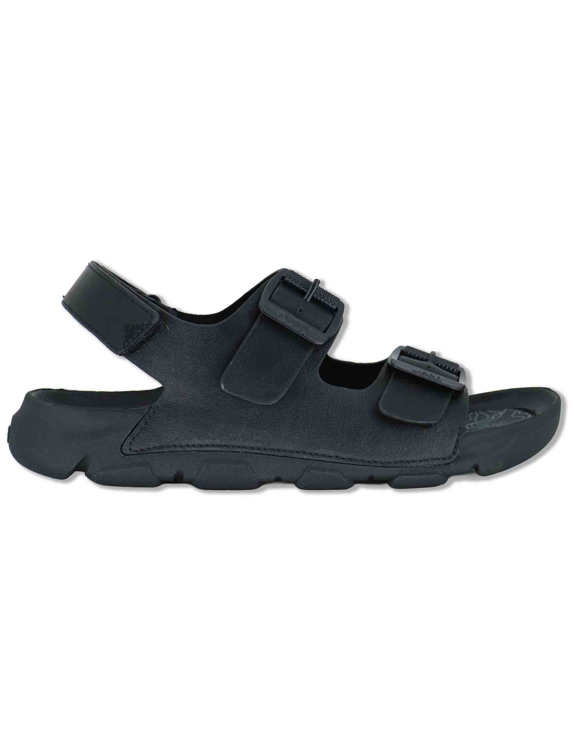 Sandali uomo Dayrona in eco pelle nera con fasce regolabili e cinturino posteriore JM61121A 062 Jeep 
