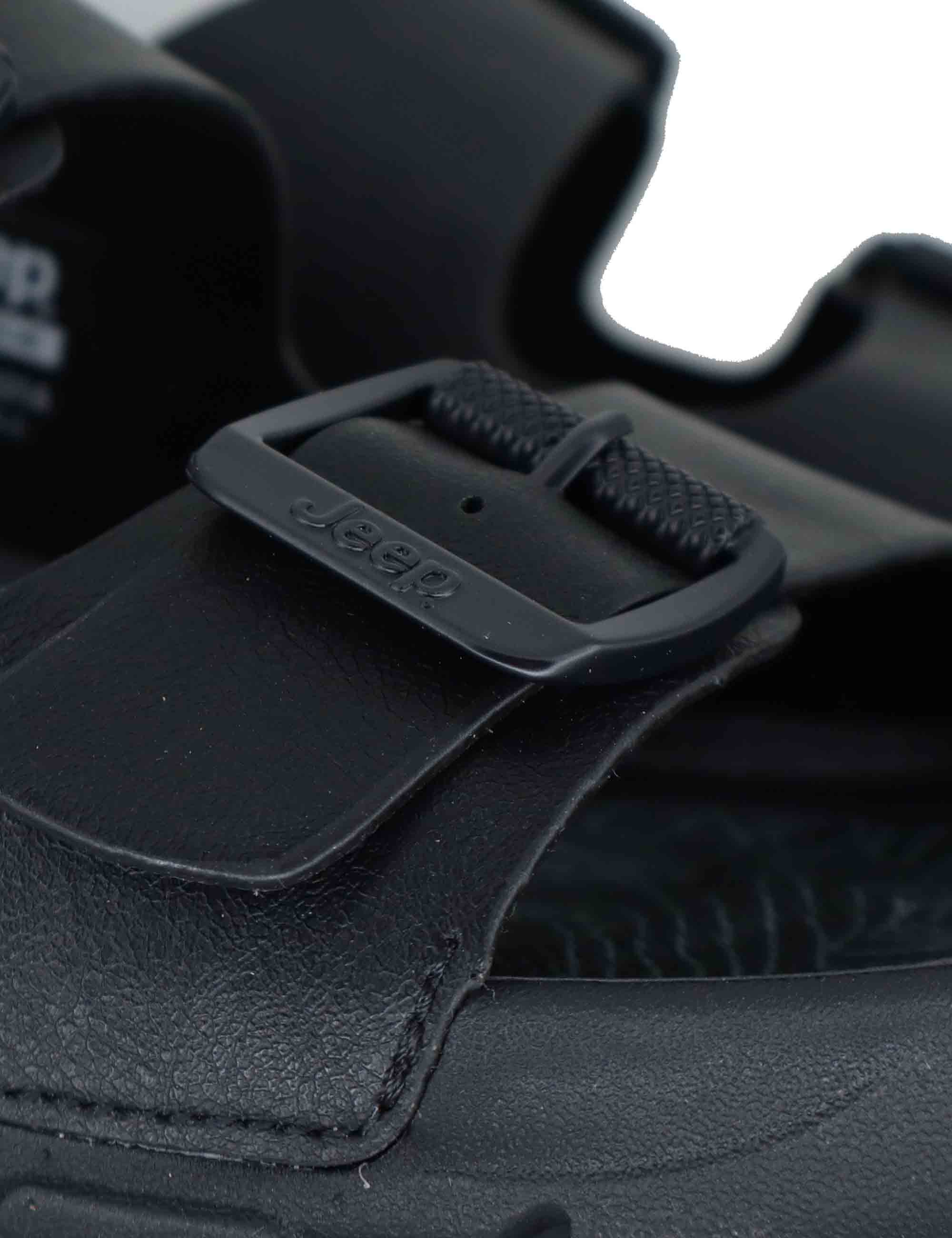 Sandali uomo Dayrona in eco pelle nera con fasce regolabili e cinturino posteriore JM61121A 062 Jeep 