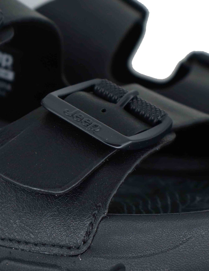 Sandali uomo Dayrona in eco pelle nera con fasce regolabili e cinturino posteriore JM61121A 062 Jeep 