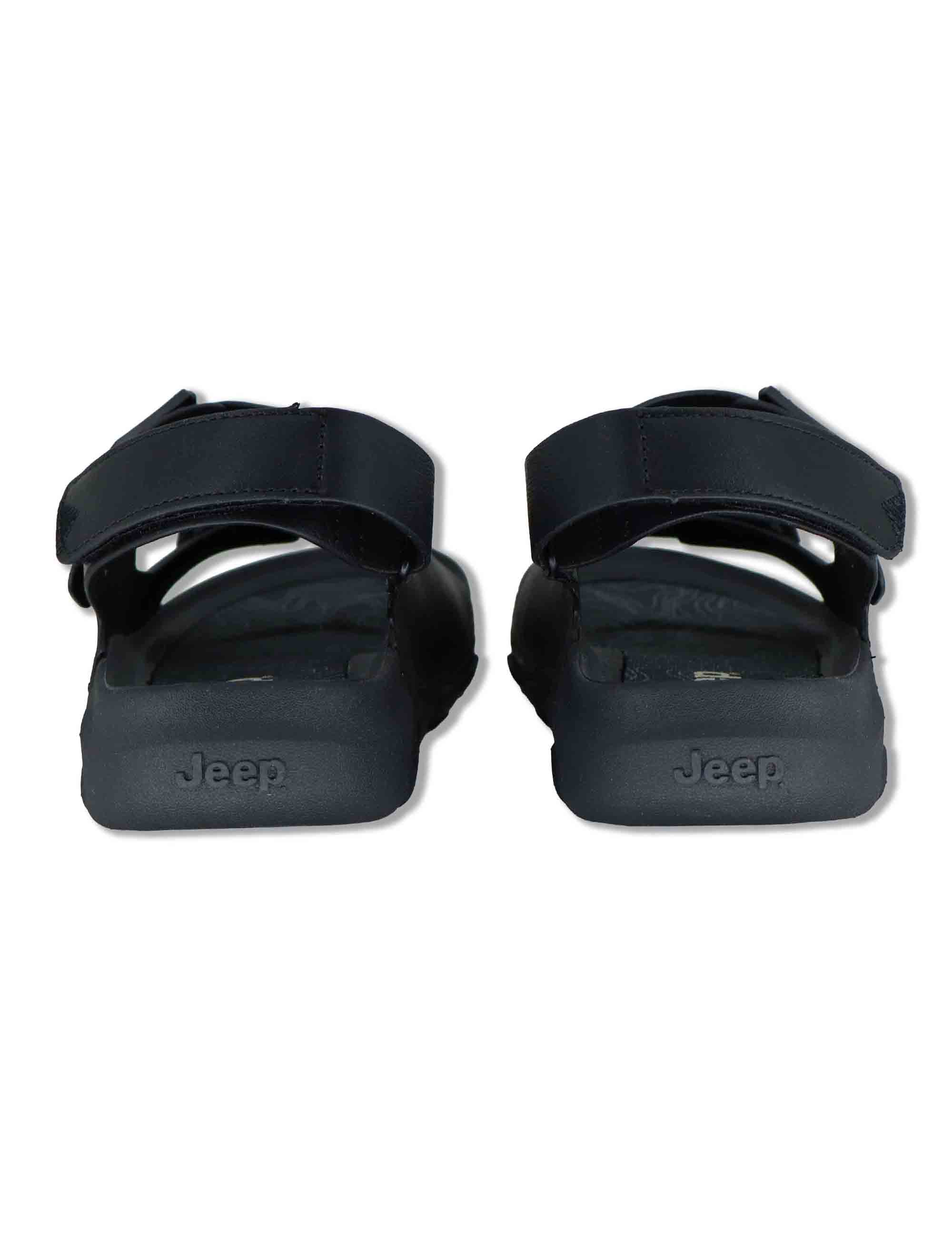 Sandali uomo Dayrona in eco pelle nera con fasce regolabili e cinturino posteriore JM61121A 062 Jeep 