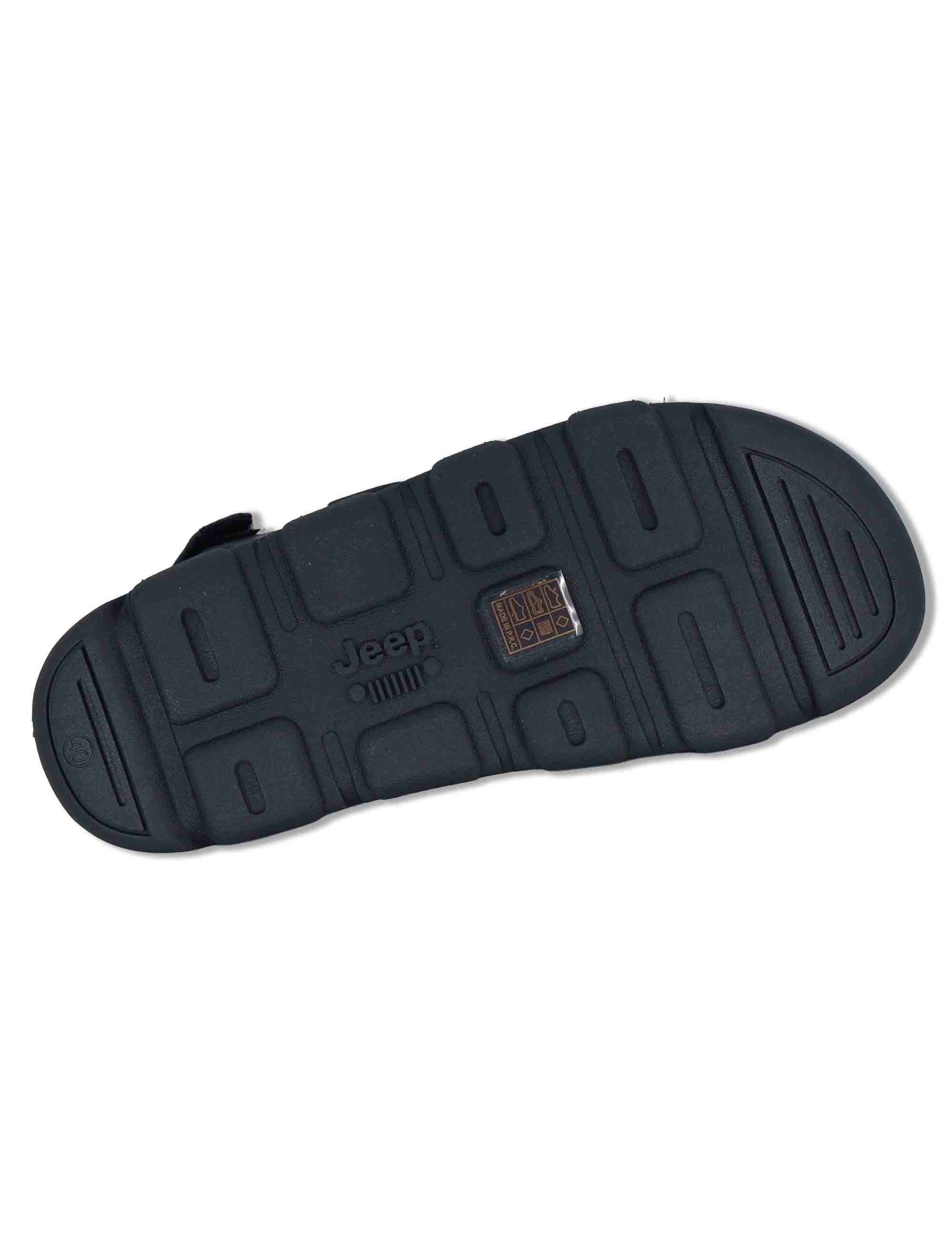 Sandali uomo Dayrona in eco pelle nera con fasce regolabili e cinturino posteriore JM61121A 062 Jeep 