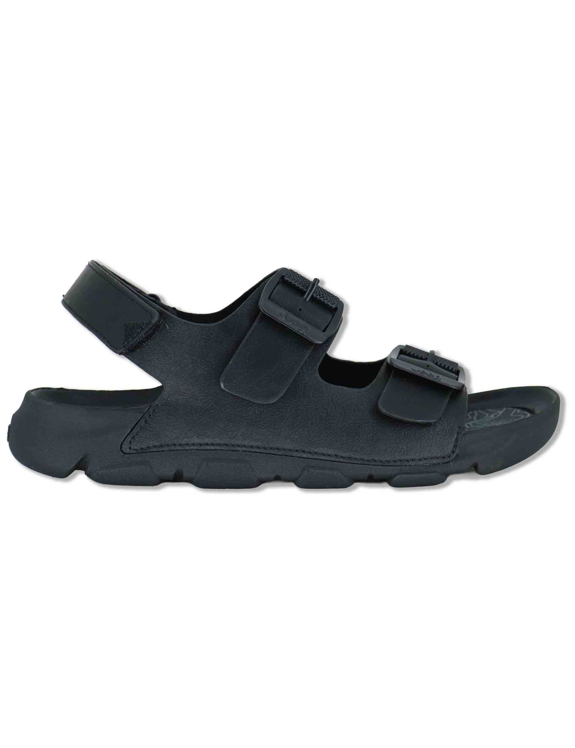 Sandali uomo Dayrona in eco pelle nera con fasce regolabili e cinturino posteriore JM61121A 062 Jeep 