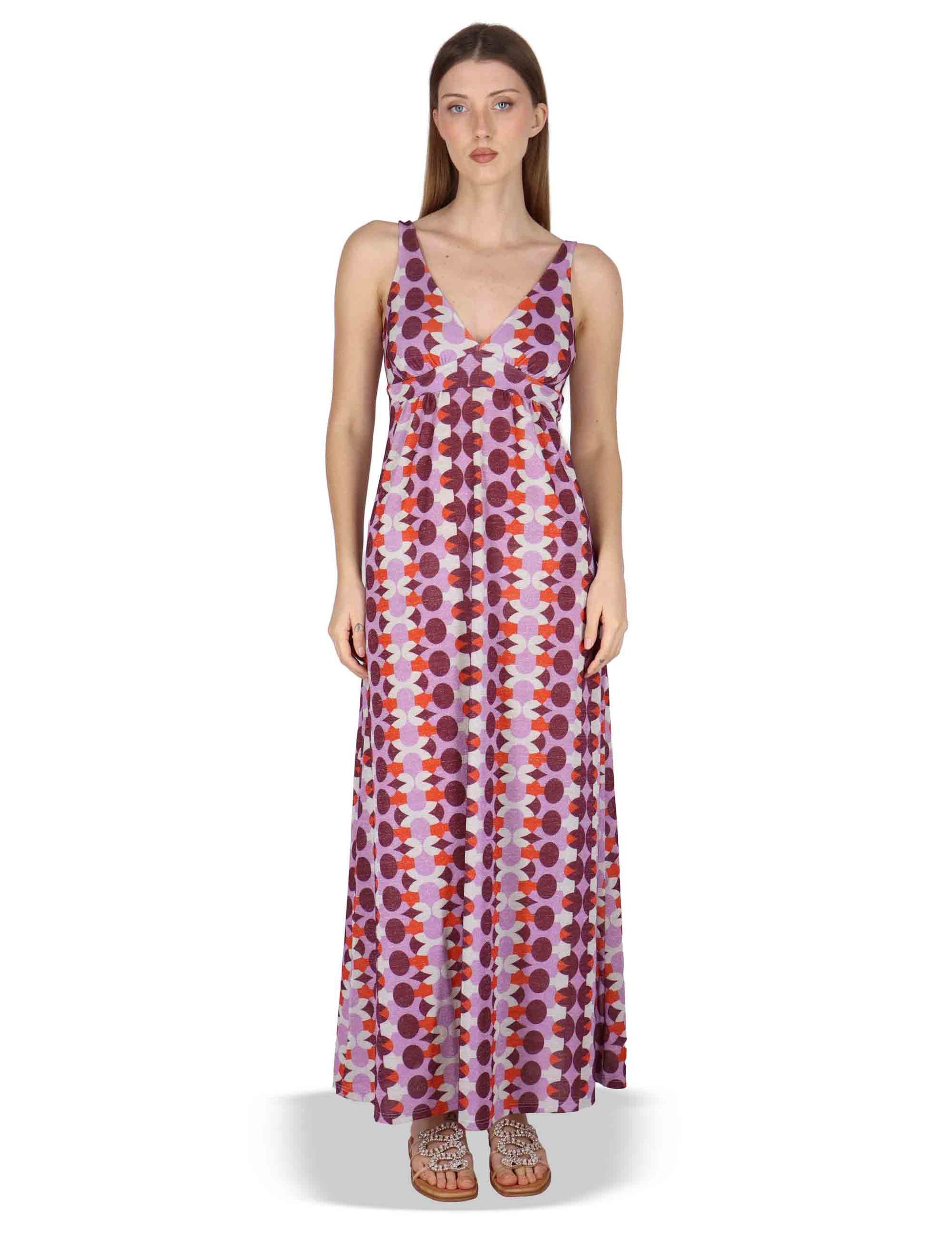Abiti donna Empire Dress in jersey stampato bordeaux a fantasia JABAB0001-F1505-1261 4235 Justmine 