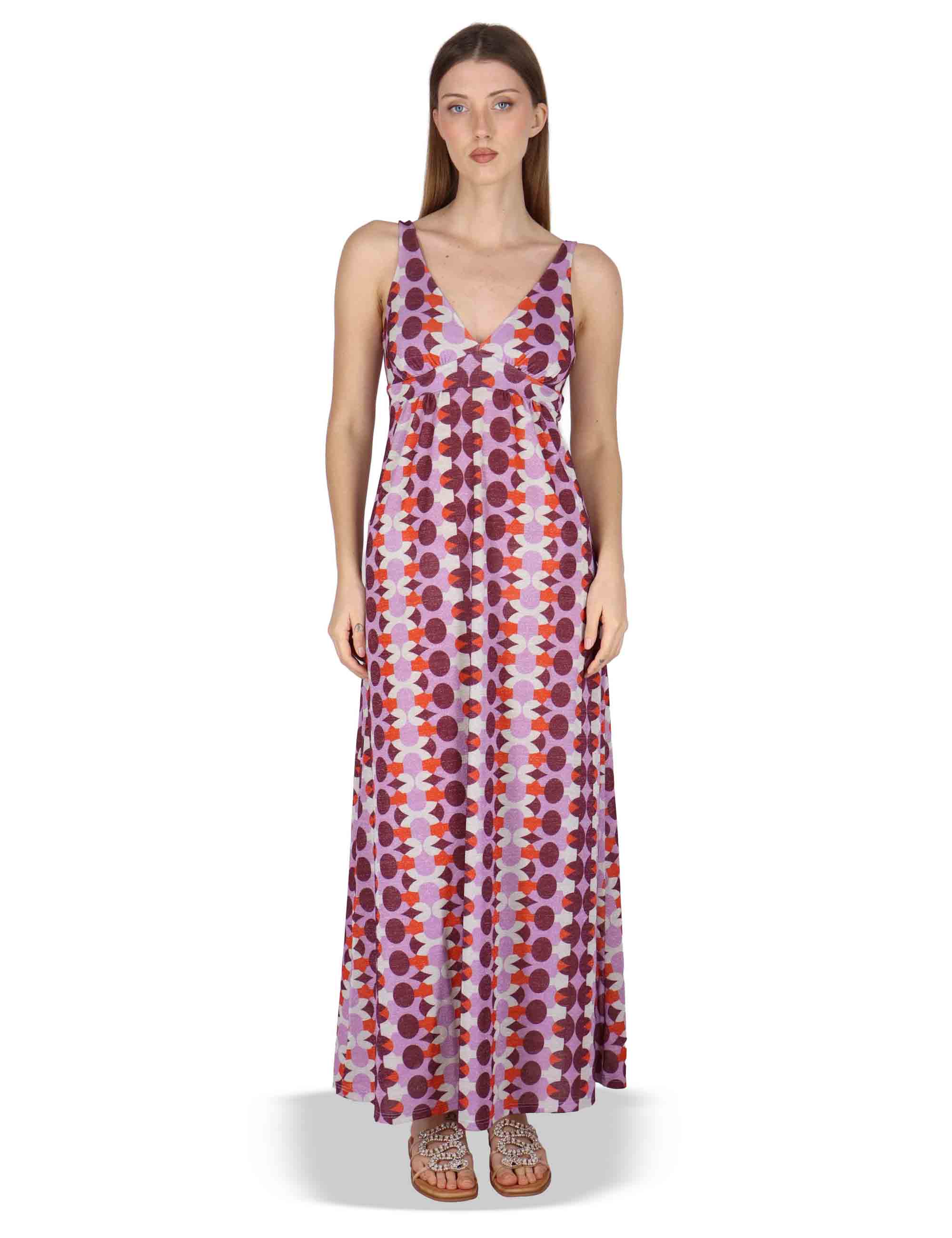 Abiti donna Empire Dress in jersey stampato bordeaux a fantasia JABAB0001-F1505-1261 4235 Justmine 