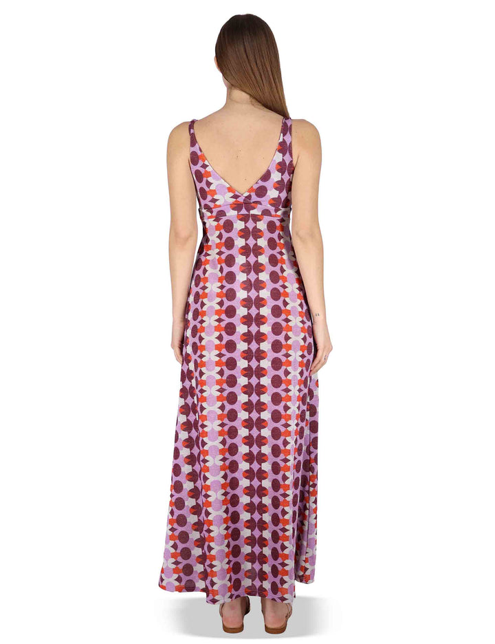 Abiti donna Empire Dress in jersey stampato bordeaux a fantasia JABAB0001-F1505-1261 4235 Justmine 