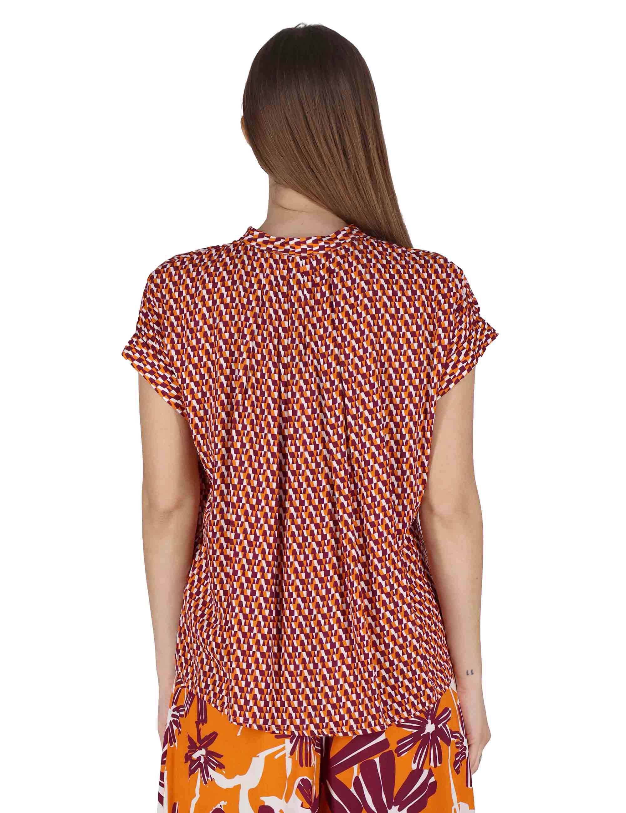 Camicie donna Flared Shirt in viscosa naturale arancione stampata JABCM0001-F1526-1245 2102 Justmine 