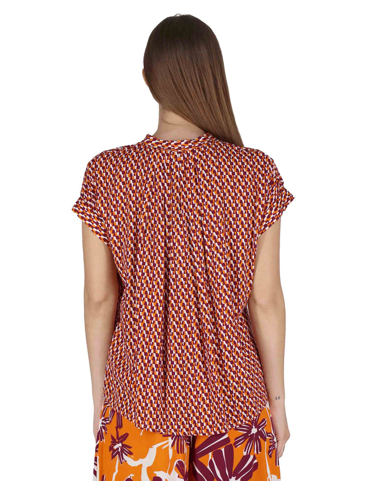 Camicie donna Flared Shirt in viscosa naturale arancione stampata JABCM0001-F1526-1245 2102 Justmine 