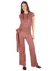 Women's Orange Patterned Fluid Jersey Pants JFAPN0001-E2747-1245 2102